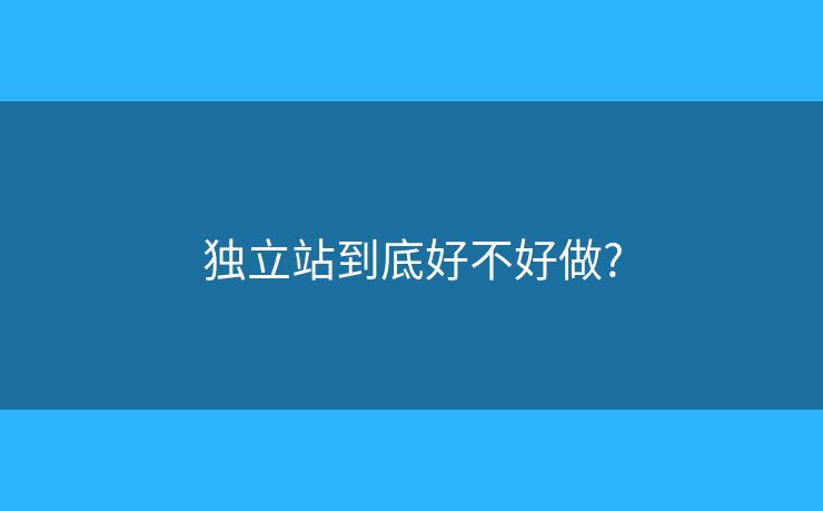 独立站到底好不好做?