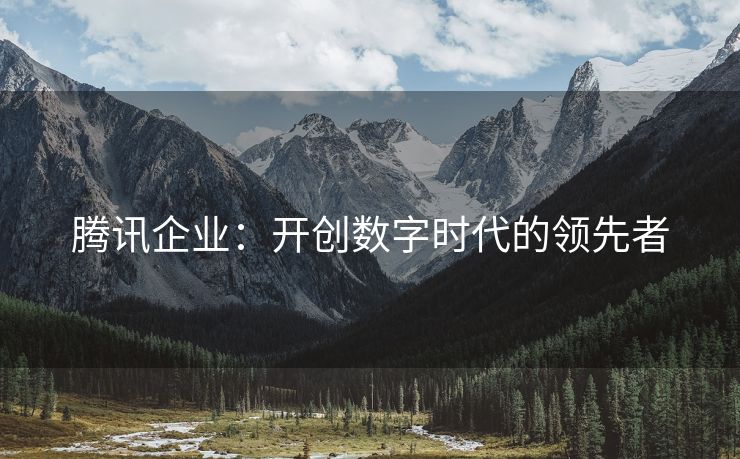 腾讯企业：开创数字时代的领先者