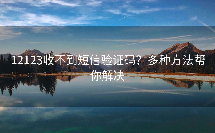 12123收不到短信验证码?多种方法帮你解决 12123收不到短信验证码?多种方法帮你解决