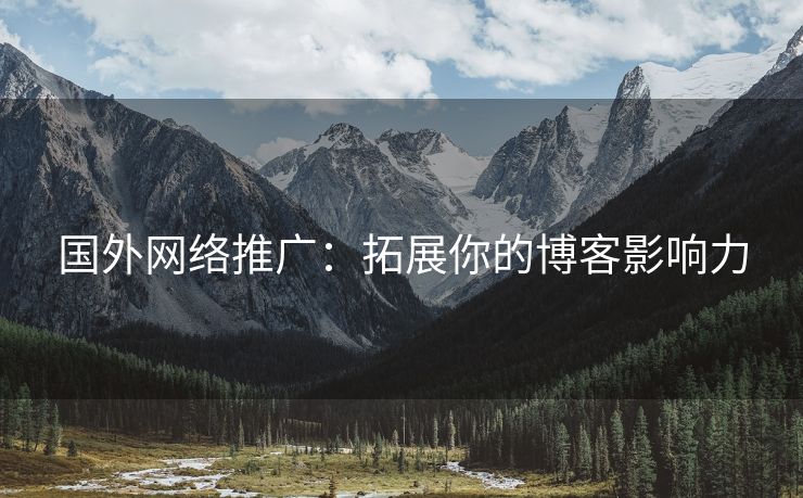 国外网络推广：拓展你的博客影响力