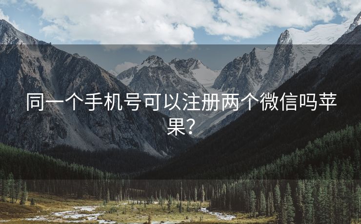 同一个手机号可以注册两个微信吗苹果? 同一个手机号可以注册两个微信吗苹果?