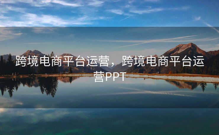 跨境电商平台运营，跨境电商平台运营PPT