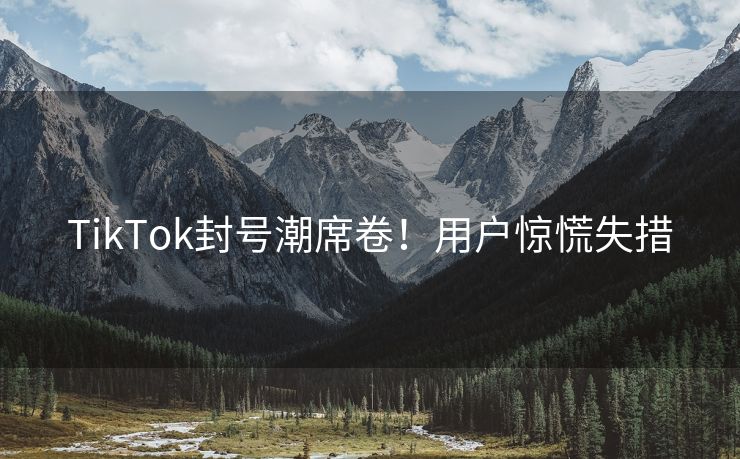 TikTok封号潮席卷！用户惊慌失措
