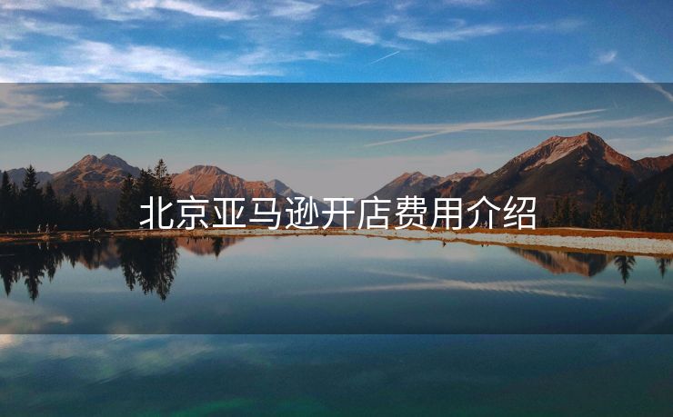 北京亚马逊开店费用介绍